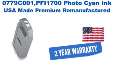 0779C001,PFI1700 Extra High Yield Photo Cyan Premium USA Made Remanufactured  ink
