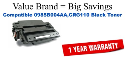 0985B004AA,CRG110 Black Compatible Value Brand toner