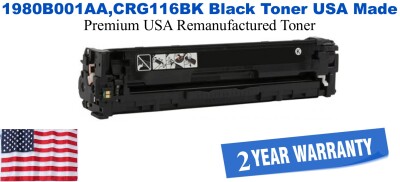 1980B001AA,CRG116BK Black Premium USA Made Remanufactured Canon toner