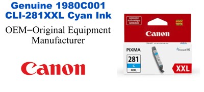 Canon 1980C001 Cyan Genuine Ink Cartridge (CLI-281XXL)
