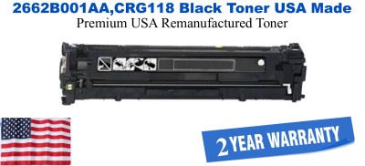 2662B001AA,CRG118 Black Premium USA Made Remanufactured Canon toner