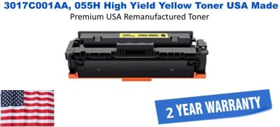 3017C001AA, 055H High Yield Yellow Premium USA Remanufactured Brand Toner