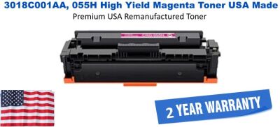 3018C001AA, 055H High Yield Magenta Premium USA Remanufactured Brand Toner