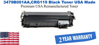 3479B001AA,CRG-119 Black Premium USA Made Remanufactured Canon toner