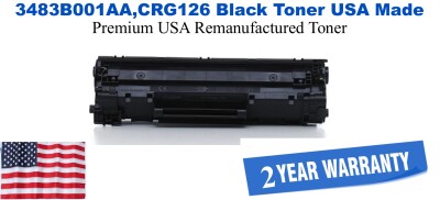 3483B001AA,CRG126 Black Premium USA Made Remanufactured Canon toner