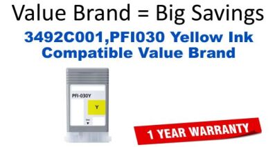 3492C001,PFI030 Yellow Compatible Value Brand ink