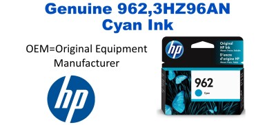 962,3HZ96AN Genuine Cyan HP Ink