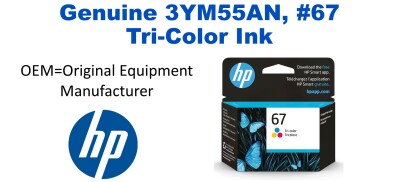 3YM55AN, #67 Genuine Tri-Color HP Ink