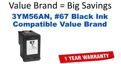 3YM56AN, #67 Black Compatible Value Brand ink