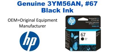 3YM56AN, #67 Genuine Black HP Ink