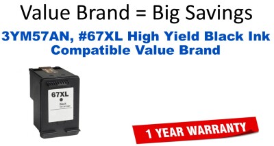 3YM57AN, #67XL High Yield Black Compatible Value Brand ink