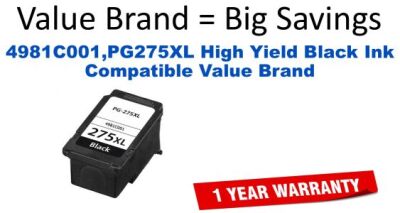 4981C001,PG275XL High Yield Black Compatible Value Brand ink