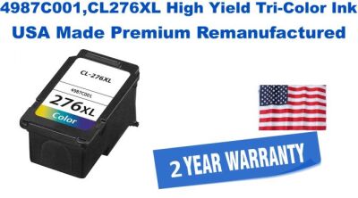 4987C001,CL276XL High Yield Tri-Color Premium USA Made Remanufactured ink
