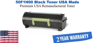 50F1H00 Black USA Made Remanufactured Lexmark toner