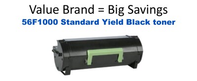56F1000 Standard Yield Black Compatible Value Brand toner