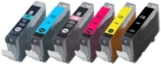 Canon CLI8  6 Color Ink Set, Remanufactured B,C,M,Y,PC,PM Combo (CLI8)