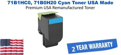 Remanufactured Lexmark 71B1HC0 Cyan High Yield Toner 3,500 Yield