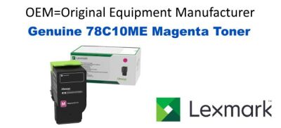 Genuine Lexmark 78C10ME Magenta Toner