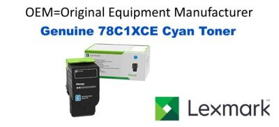Genuine Lexmark 78C1XCE Cyan Extra High Yield