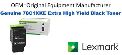 Genuine Lexmark 78C1XKE Black Extra High Yield