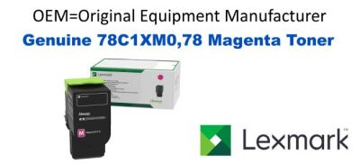 Genuine Lexmark 78C1XM0 Magenta Extra High Yield