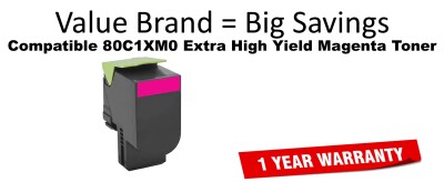 80C1XM0 Extra High Yield Magenta Compatible Value Brand Toner