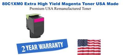 80C1XM0 Extra High Yield Magenta Premium USA Remanufactured Brand Toner