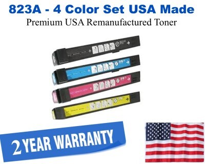823A Series 4-Color Set Premium USA Made Remanufactured HP toner CB380A,CB381A,CB382A,CB383A