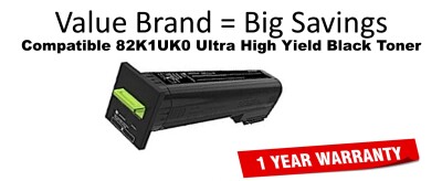 82K1UK0 Ultra High Yield Black Compatible Value Brand Toner