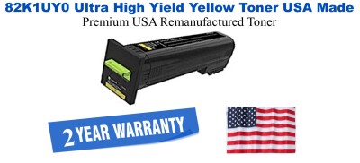 82K1UY0 Ultra High Yield Yellow Premium USA Remanufactured Brand Toner