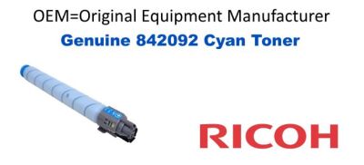 Genuine Ricoh 842092  Cyan High Yield Toner (6,000 Yield)