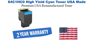 84C1HC0 High Yield Cyan Premium USA Remanufactured Brand Toner
