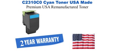 C2310C0 Cyan Premium USA Remanufactured Brand Toner