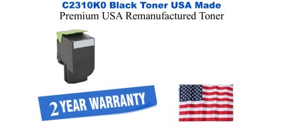 C2310K0 Black Premium USA Remanufactured Brand Toner