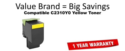 C2310Y0 Yellow Compatible Value Brand Toner