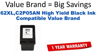62XL,C2P05AN High Yield Black Compatible Value Brand ink