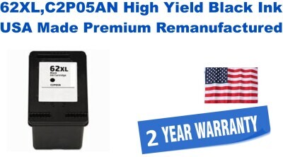 62XL,C2P05AN High Yield Black Premium USA Made Remanufactured ink
