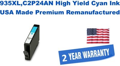 935XL,C2P24AN High Yield Cyan Premium USA Made Remanufactured ink