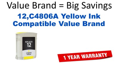 12,C4806A Yellow Compatible Value Brand ink