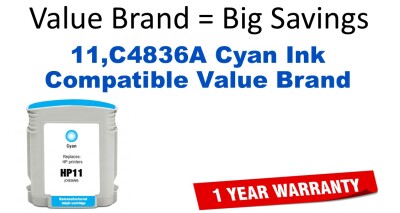 11,C4836A Cyan Compatible Value Brand ink