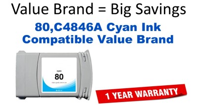 80,C4846A Cyan Compatible Value Brand ink