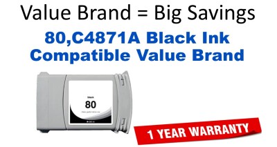 80,C4871A Black Compatible Value Brand ink