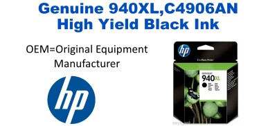 940XL,C4906AN Genuine High Yield Black HP Ink
