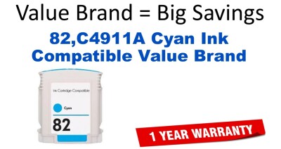 82,C4911A Cyan Compatible Value Brand ink