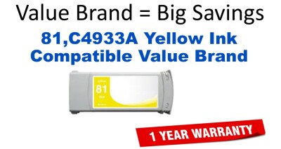 81,C4933A Yellow Compatible Value Brand ink