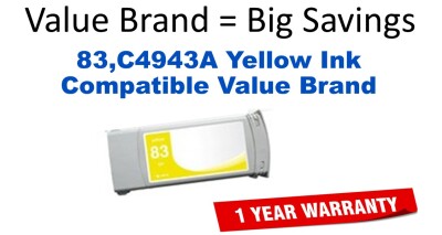 83,C4943A Yellow Compatible Value Brand ink