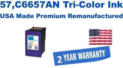 57,C6657AN Tri-Color Premium USA Made Remanufactured ink