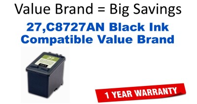 27,C8727AN Black Compatible Value Brand ink