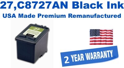 27,C8727AN Black Premium USA Made Remanufactured ink