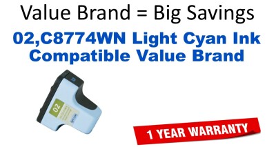 02,C8774WN Light Cyan Compatible Value Brand ink